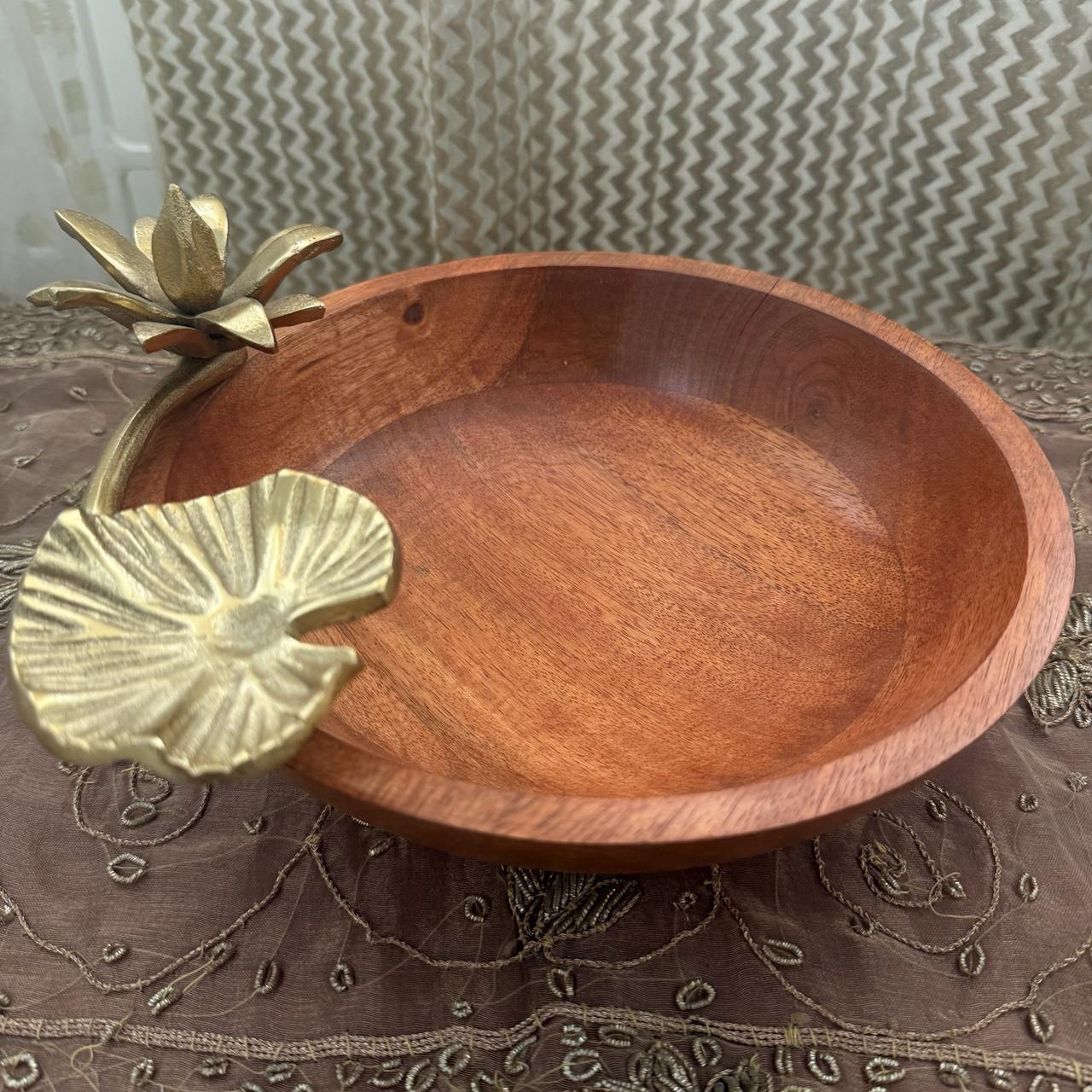 Wooden Lotus Bowl