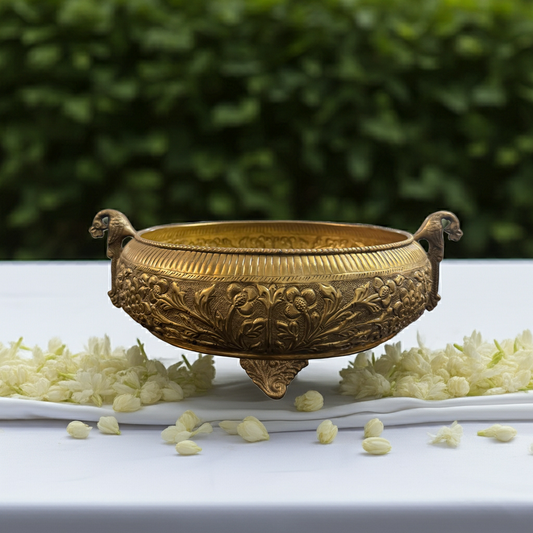 Brass peacock low-height Bowl