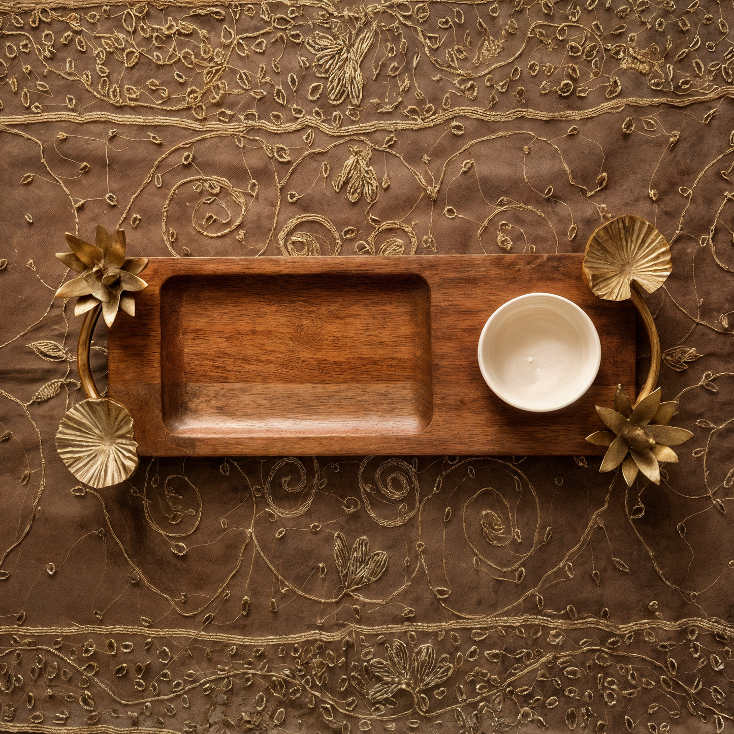 Wooden Chip & Dip Serving Tray