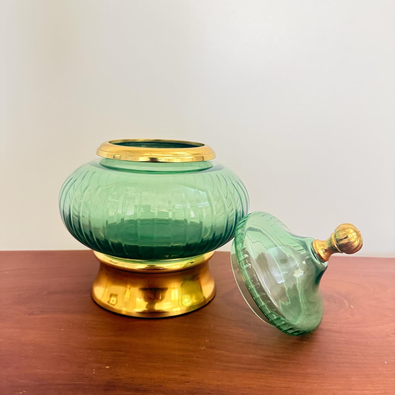 Green jar with lid